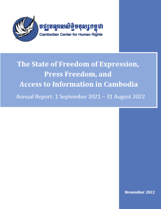 The State of Freedom of Expression, Press Freedom, and Access to Information in Cambodia