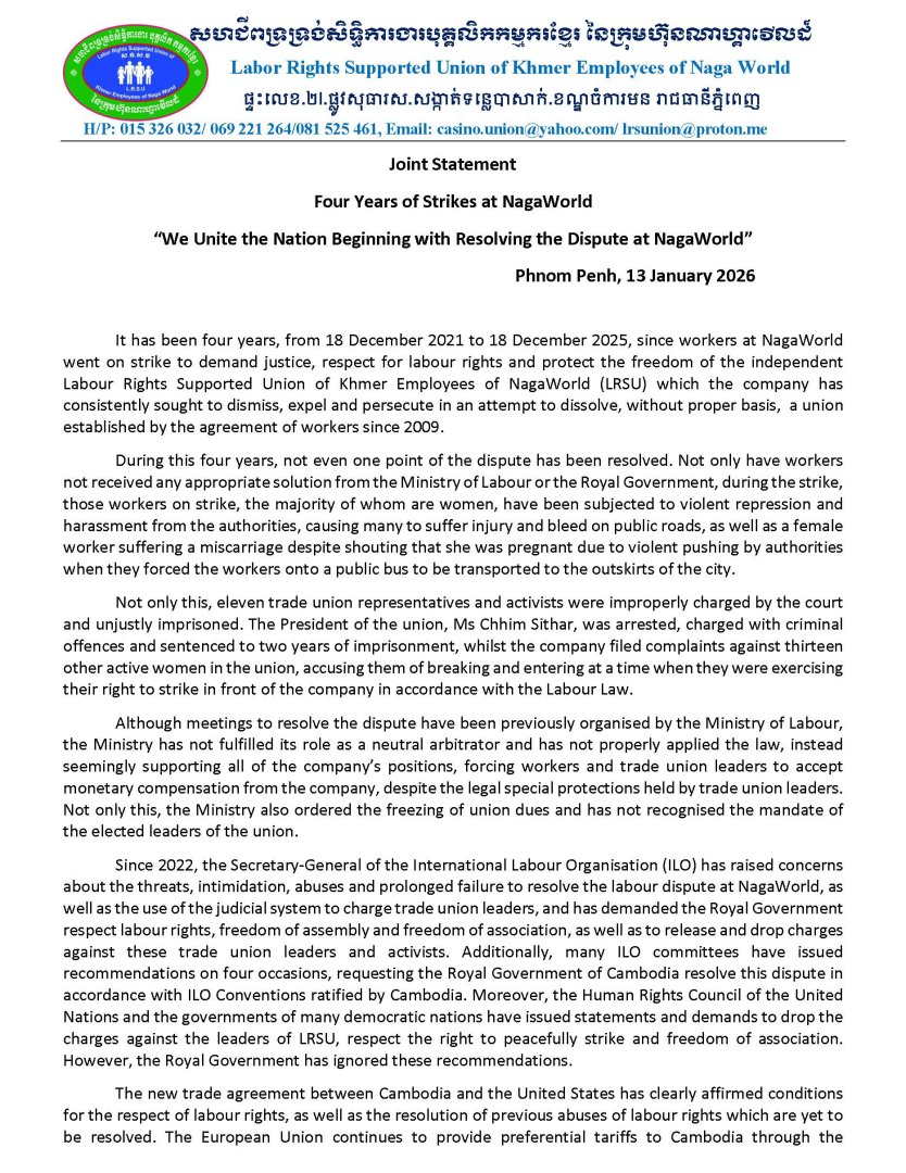 Four Years of Strikes at NagaWorld