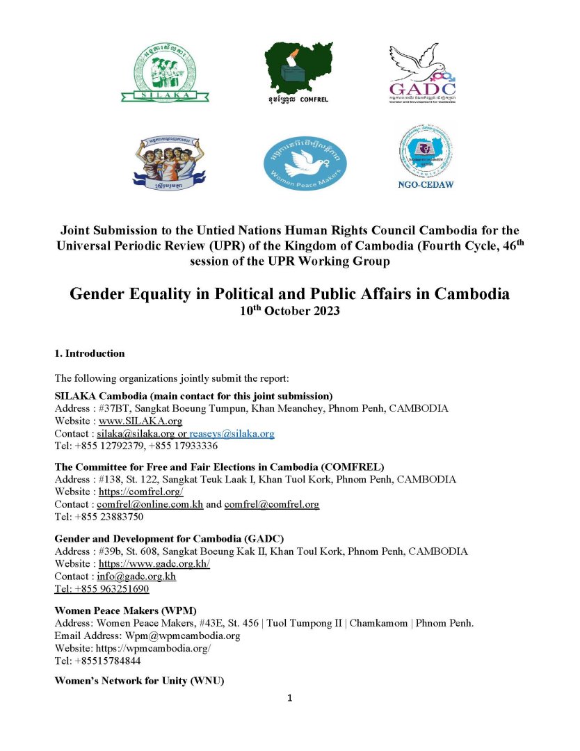 Joint Submission_4th UPR_Gender Equality in Public Affairs