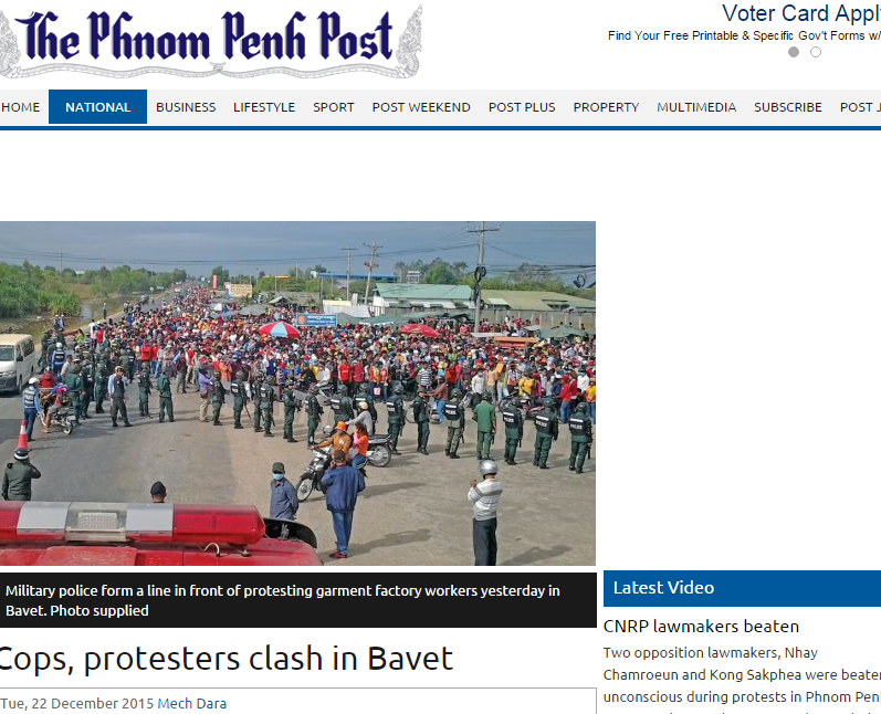 Cops, protesters clash in Bavet