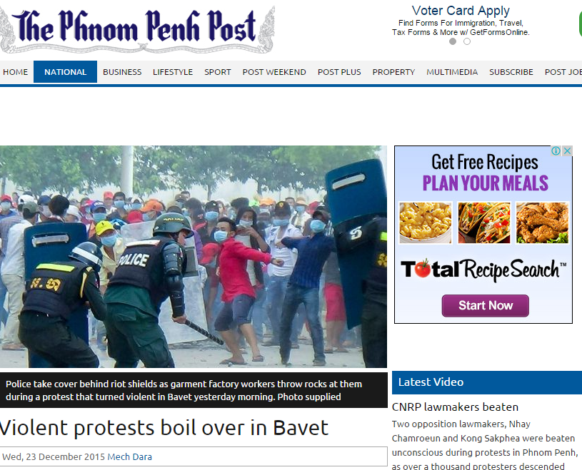 Violent protests boil over in Bavet