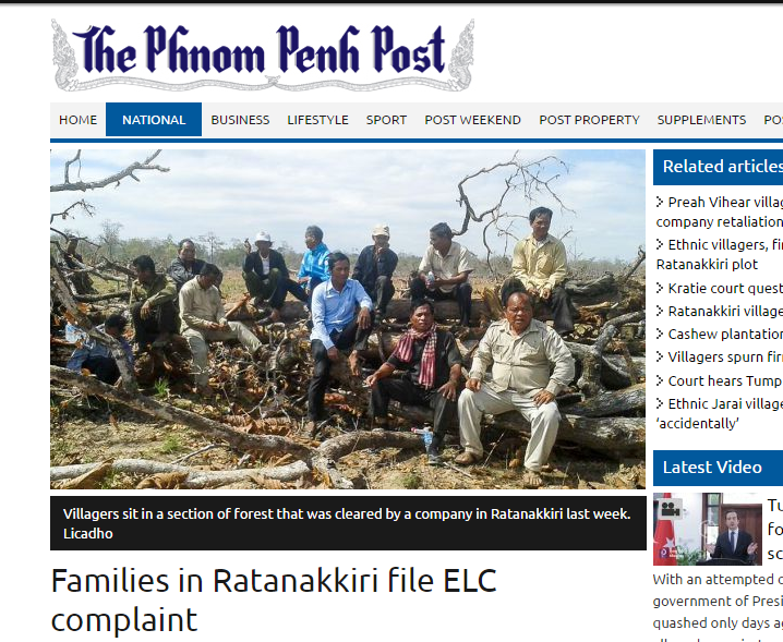 Families in Ratanakkiri file ELC complaint