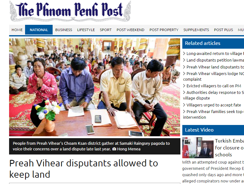 Preah Vihear disputants allowed to keep land
