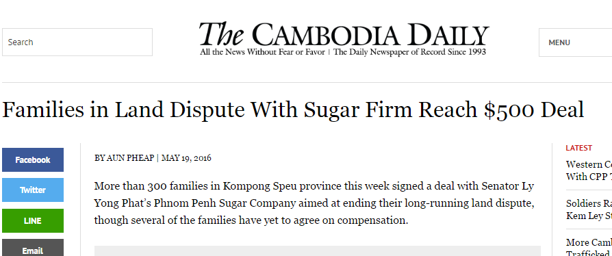 Families in Land Dispute With Sugar Firm Reach $500 Deal