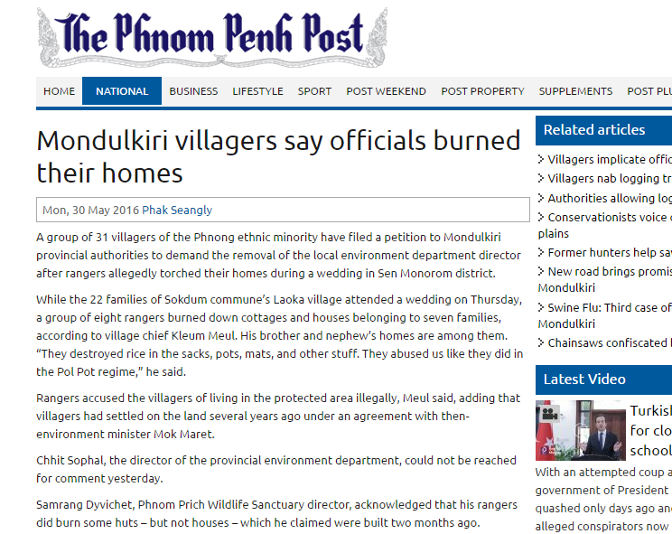 Mondulkiri villagers say officials burned their homes
