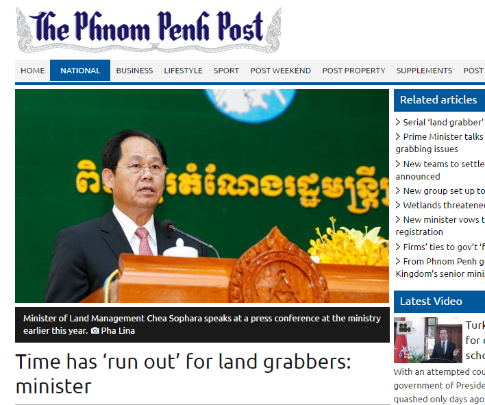 Time has ‘run out for land grabbers: minister