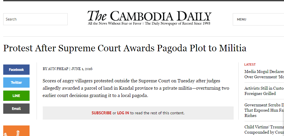 Protest After Supreme Court Awards Pagoda Plot to Militia