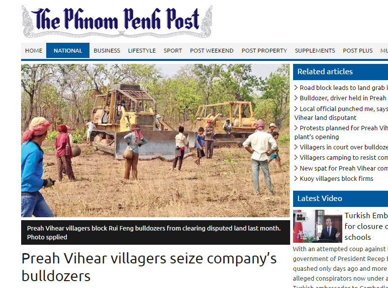 Preah Vihear villagers seize companys bulldozers