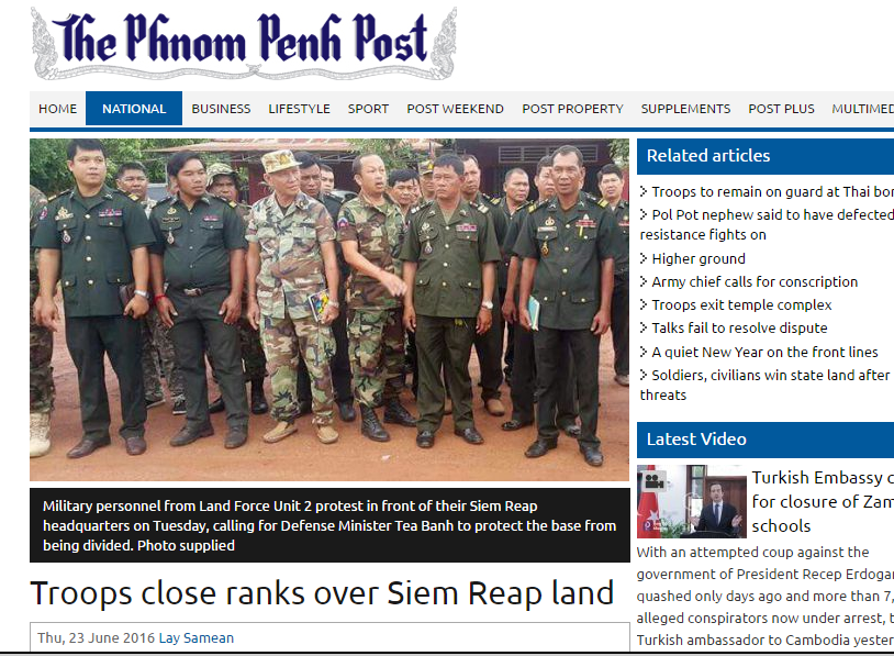 Troops close ranks over Siem Reap land