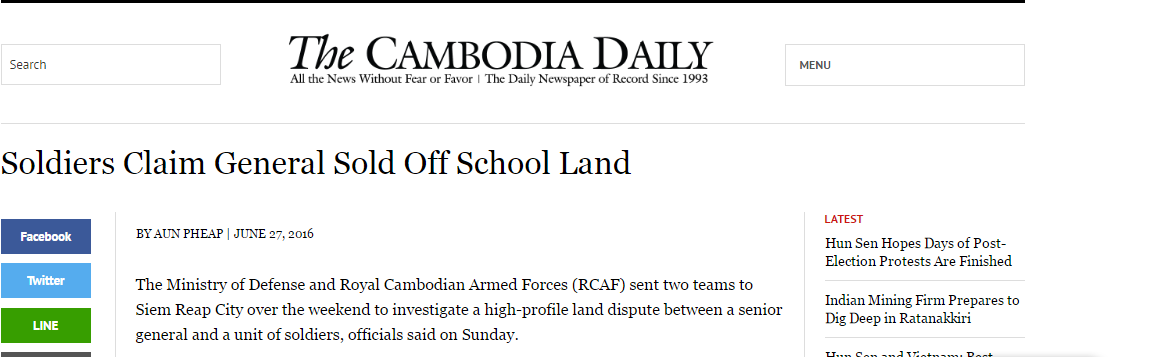 Soldiers Claim General Sold Off School Land
