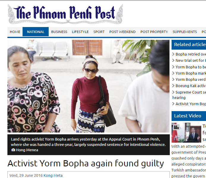 Activist Yorm Bopha again found guilty