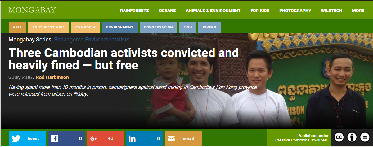 Three Cambodian activists convicted and heavily fined — but free