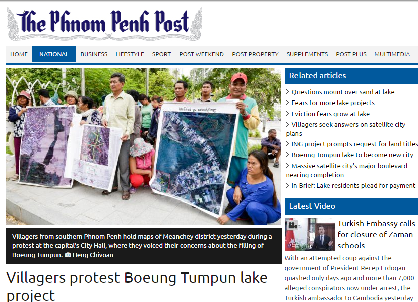 Villagers protest Boeung Tumpun lake project