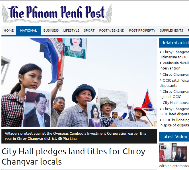 City Hall pledges land titles for Chroy Changvar locals