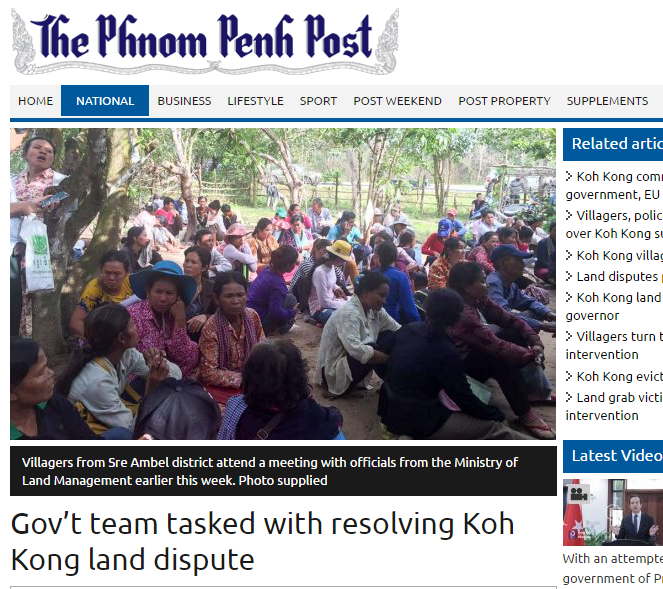 Govt team tasked with resolving Koh Kong land dispute
