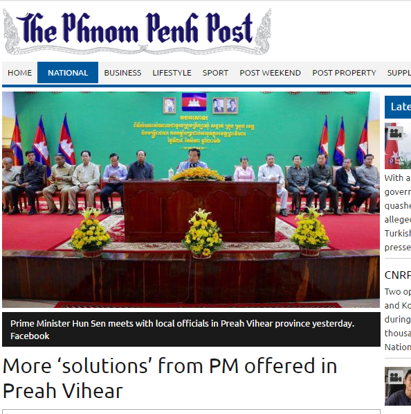More ‘solutions from PM offered in Preah Vihear