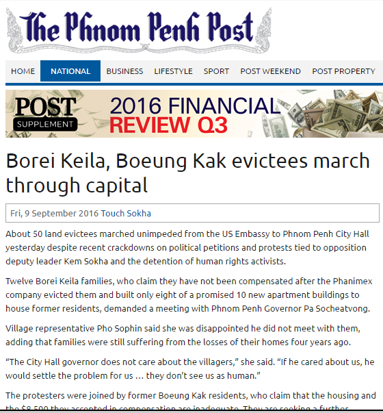 Borei Keila, Boeung Kak evictees march through capital