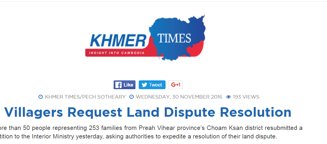 Villagers Request Land Dispute Resolution