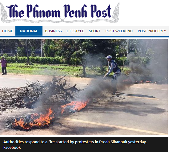 Road blocked in Preah Sihanouk land protest