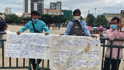 Villagers take protest over long-running land dispute to Cambodian capital 